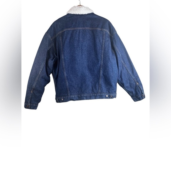 Vintage Levi’s Trucker Sherpa Lined Jacket Mens XL Red Tab Cotton Denim Size XL - Picture 2 of 9